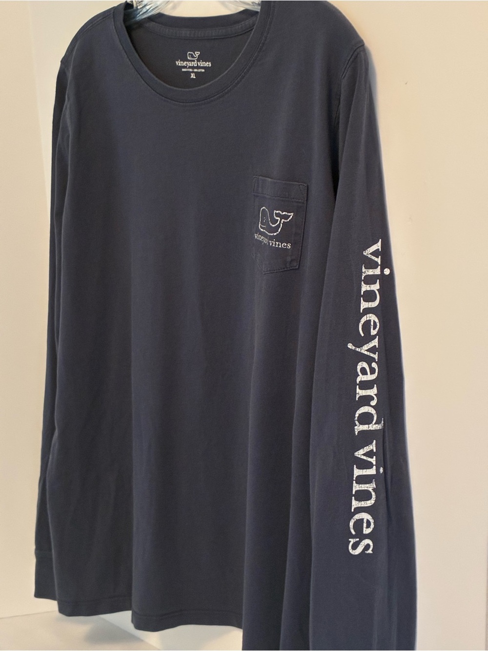Vineyard Vines Women's Vintage Whale Long Sleeve Pocket Tee Blue Size XL - Picture 4 of 8